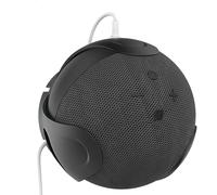 KSIEE Soporte universal para altavoz, organizador de estante redondo para Echo Dot 5ª/4ª generación, Google Nest, soporte para ahorrar espacio con puerto de carga (negro)