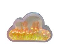 KSIEE Tulipán Luz nocturna hecha a mano para decoración de muebles, flor de simulación, lámpara de mesa para dormitorio, lámpara de mesa para niños, niñas, parejas, amigos, regalo, decoración de