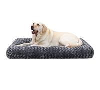 KSIIA Cama para Perro Grande, 90x60cm, Camas Antiestres L, Colchon Cojín Perro Grande, Colchoneta Lavable a Máquina, Fondo Antideslizante Dog Bed, Gris Oscuro