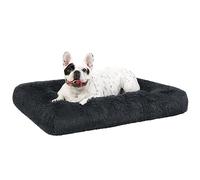 KSIIA Cama para Perros Grandes Lavable, Cojín para Perro de Peluche Mullido, Colchon Colchoneta Inferior Antideslizante, Colchón Transpirable, 76x52 cm, Gris Sombra