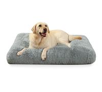 KSIIA Cama para Perros Grandes Lavable, Cojín para Perro de Peluche Mullido, Colchon Colchoneta Inferior Antideslizante, 90 x 60 cm, Gris