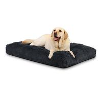 KSIIA Cama para Perros Grandes Lavable, Cojín para Perro de Peluche Mullido, Colchon Colchoneta Inferior Antideslizante, 90 x 60 cm, Gris Sombra