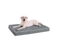 KSIIA Cama para Perros Grandes Ortopédica Dog Bed, Gris Oscuro, 111x81x9cm | Colchón perro lavable de felpa holandesa, colchoneta perro lavable con funda extraíble, base antideslizante estable