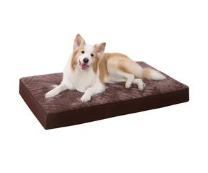KSIIA Cama Perro Grande, Cama Ortopédica para Perros, L, 90x55cm, Chocolate | Colchoneta Perro Colchon Cojín Desenfundable, Lavable a Máquina Relleno Grueso Funda, Fondo Antideslizante Mascota