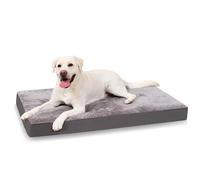KSIIA Camas Perro Ortopédica Grande, 90x55cm, Cama para Perros L, Colchon Cojín Colchoneta Perro Desenfundable, Cama Mascota Lavable a Máquina Relleno Grueso Fondo Antideslizante Dog Bed, Gris Oscuro