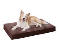 KSIIA Camas Perro Ortopédica Grande, 90x55cm, Cama para Perros L, Colchon Cojín Colchoneta Perro Desenfundable, Cama Mascota Lavable a Máquina Relleno Grueso Fondo Antideslizante Dog Bed, Chocolate