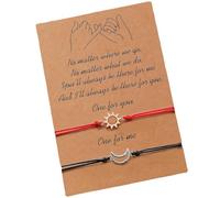 Ksikdeg 2 pulseras de sol y luna para parejas, accesorio que simboliza con diseño negro para romance, Aleación, alambre de cera, CCB