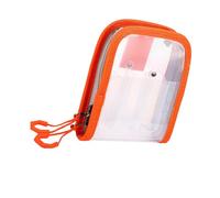 Ksikdeg Bolsa de señuelos de pesca para cebos de calamar con cremalleras de 2 vías, portátil, 6 compartimentos, transparente, anzuelos de señuelo, estuche de almacenamiento ergonómico