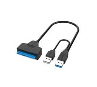 Ksikdeg Cable adaptador doble USB 3.0 a ATA serial, protección contra sobrecorriente integrada para disco duro de escritorio de 2.5/3.5 pulgadas, solución de respaldo para fotógrafos