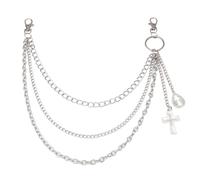 Ksikdeg Cadena para pantalones, estilo punk, vaqueros, cadena tipo cartera, unisex, cadena para pantalones, estética, 5.07x4.29in, Metal