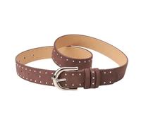 Ksikdeg Cinturón de mezclilla unisex de color sólido con detalles tachonados, ajustable de piel sintética, accesorio de moda con hebillas de metal, cómodo uso diario, cinturón de cintura para mujer