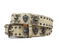 Ksikdeg Cinturón negro punk rock para mujer, cintura ajustable con hebillas de metal, piel sintética, cinturón punk ajustable, dorado, Talla única