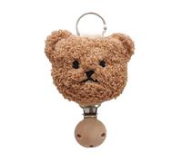 Ksikdeg Clip para sombrero de cabeza de oso para viajes, elegante colgante de mochila para mujer, accesorios de bolso, accesorio portátil para sombrero, Length 12.5cm, Clips de metal de madera, bandas