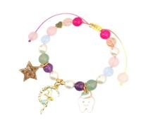 Ksikdeg Colgante ajustable de elfos de estrella con detalles de perlas de imitación para mujeres y niñas, joyería ligera para uso diario, elegante cierre ajustable, talla única, como se describe