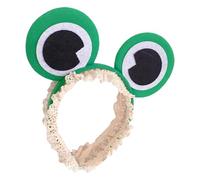 Ksikdeg Diadema de encaje de anime de ranas para fiestas, cumpleaños, lavado facial, accesorios para fotos, diademas de ranas