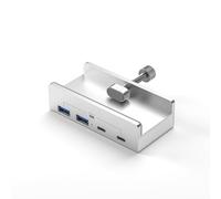 Ksikdeg Estación de acoplamiento externa de aluminio de 4 puertos USB 3.1 tipo C, concentradores de clip de 10 Gbps, transmisión de datos para PC de escritorio y computadora