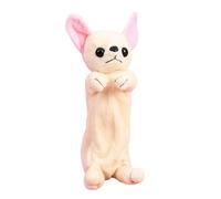 Ksikdeg Estuche para bolígrafos de perro de dibujos animados, gran capacidad, bonito estuche de felpa para lápices, bolsa de maquillaje de animales para vuelta a la escuela, Chihuahua, 23 cm