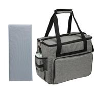 Ksikdeg Funda de transporte para máquina de coser con múltiples bolsillos de almacenamiento, bolsa de transporte para máquina de coser con hombro extraíble, gris, 47cm x 37cm x 5cm