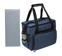Ksikdeg Funda de transporte para máquina de coser con múltiples bolsillos de almacenamiento, bolsa de transporte para máquina de coser con hombro extraíble, Blue, 45cm x 30cm x 3cm