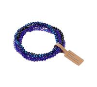 Ksikdeg Juego de 4 piezas de vidrio iridiscente que cambia de color, joyería ligera, cadena de mano, accesorios de moda para mujer, juego de vidrio recubierto que cambia de color, talla única, como se