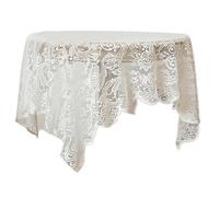 Ksikdeg Mantel decorativo de encaje calado, lavable a máquina, tela de poliéster, apto para cocina, fiestas, eventos, mantel de encaje fácil de limpiar