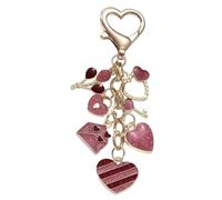 Ksikdeg Moderno llavero con lentejuelas de corazón con borlas de mariposa para bolso de mano, colgante para añadir un toque elegante a tu accesorio, a