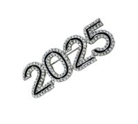 Ksikdeg Pin de solapa con diamantes de imitación de cristal para joyería, accesorios para fotos, broche de cristal de Año Nuevo, Size Approx.1.9x5.4cm0.75x2.13inch, Metal