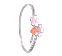 Ksikdeg Pulsera contemporánea de flor de melocotón, joyería de moda de 10 g, diseño ligero con ajuste ajustable para mujer, aleación ligera y ajustable