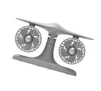 Ksikdeg Ventilador recargable de escritorio de doble cabezal de 4,5 W, ahorro de energía, camping, 8000 mAh, textura de plástico, para acampar al aire libre, iluminación LED de estado de ánimo