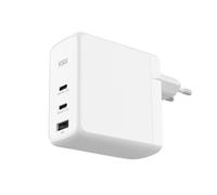 Ksix 100W Cargador de Red, GaN, PPS, Power Delivery, Materiales Sostenibles, 2 x USB-C + 1 x USB-A, Blanco