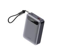 Ksix 20.000 mAh Power Bank, Carga Rápida 22.5W PD, Carga Simultánea, Cable Convertible USB-C + Lazo, Pantalla LED, Negro