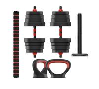 Ksix 30 Kg Kit De Pesas, Mancuernas, Discos Pesas, Barra, Pesa Rusa, Negro