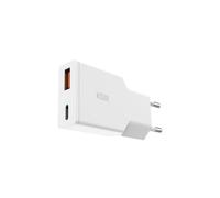 Ksix 30w Gan Cargador De Red Xtraslim, Power Delivery + Pps, Multipuerto Usb-c + Usb-a, Blanco