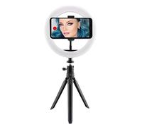 KSIX Aro de Luz Trípode sobremesa regulable.15 colores y efectos. Anillo de Luz Led para Móvil, 3 Temperaturas de Luz y 10 Intensidades de Brillo. Ring Light para Tik Tok, Fotografía, Selfie