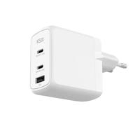 KSIX BCD65GANACCB Blanco / Cargador de red eléctrica 2 x USB-C + 1 x USB-A 65W