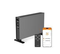 KSIX Blaze Calefactor eléctrico de convección inteligente 2000W, Pantalla LED táctil, 2 modos, App Tuya, Control remoto, Negro