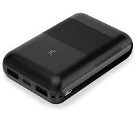 Batería Externa Mini Power Bank Ksix, 10.000mAh, 10W + Cable USB A - USB C, Negro
