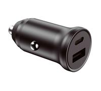 KSIX BXCRC20W Black / Cargador USB-A + USB-C para coche 20W