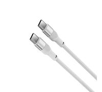 KSIX Cable USB C a USB C 60W Blanco, Cable de Carga Rápida USB C 1 m, Silicona Flexible Antienredos, Power Delivery 2.0 para Smartphones, Tablets, Auriculares y Portátiles