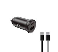 KSIX BXCRC20W Black / Cargador USB-A + USB-C para coche 20W