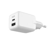 Ksix Cargador de Carga Rápida 1xUSB-C + 1xUSB 30W Blanco