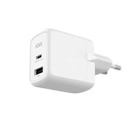KSIX Cargador de Red 45W, Carga Ultrarrápida, GAN, PPS, Power Delivery, Multipuerto USB C+USB A, Blanco