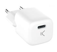 Ksix - Cargador de red mini GaN 20 W, PPS, Power Delivery, Carga rápida, Puerto USB-C, Blanco