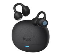 KSIX ClipOn Auriculares Open Ear con Clip de Oreja: Cascos Inalámbricos de Doble Cápsula para Deporte y Ciudad, Ajuste Seguro Fuera del Oído, Diseño Ergonómico Soft-Touch y Estuche con LED, Negro