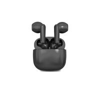 KSIX Contact Twins Nano Auriculares Inalámbricos con tecnología TWS (True Wireless Stereo), Auriculares Ligeros y Minimalistas con hasta 19 Horas de autonomía, Negro