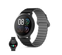 KSIX Smartwatch Core 3 Go - Reloj Inteligente Pantalla AMOLED 1.32", Diseño Ultra Fino, Llamadas, Correa de Silicona Magnética, IP67, Compatible con iPhone® y Android® - Negro