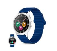 Ksix Core 3 Smartwatch, Amoled 1.32", Batería 5 Días, Ip67, Caja Aleación Zinc Plateada, Correa Silicona Magnética Azul