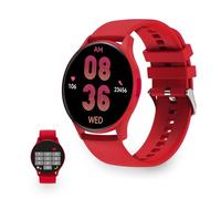 KSIX Core Reloj Inteligente Deportivo Hombre Mujer, Smartwatch con Llamadas y Notificaciones, Pulsera Actividad, Pulsómeto, Tensiómetro, Podómetro, Monitor de Salud, App iOS y Android, Rojo