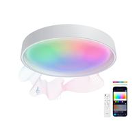Ksix Helios Plafón Smartled, Diseño Redondo, Altavoz, Rgbic + Cct, Ø40x10cm, 3400 Lm, 25.5w, App Tuya, Blanco