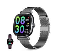 KSIX Iria Go Smartwatch Mujer, Pantalla AMOLED 1.70", Autonomía 4 días, Modos Deporte y Salud, Notificaciones, Llamadas, Asistente de Voz, 2 Correas Metal Negra y Silicona Morada